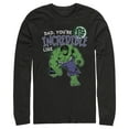 thumbnail image 1 of Men's Marvel Dad You're Incredible Like the Hulk Long Sleeve Shirt Black X Large, 1 of 4