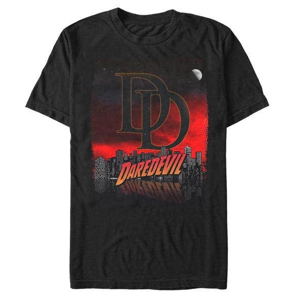 Men's Marvel Daredevil Hell's Kitchen Cityscape Graphic Tee Black X Large