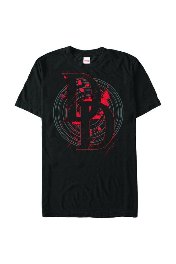 Mens Marvel: Daredevil Splatter Initials Icon T Shirt