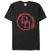 Mens Marvel Daredevil Logo Splatter Graphic Tee Black 2X Large