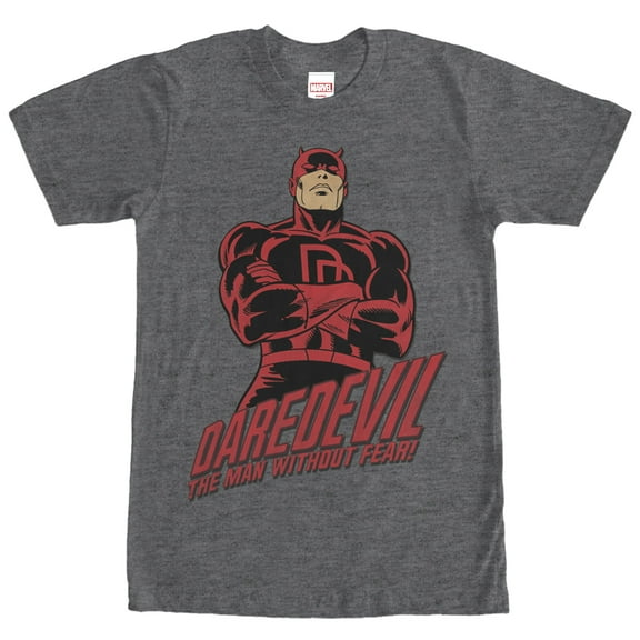 Men's Marvel Daredevil Superhero Man Without Fear Graphic Tee Charcoal Heather 2X Large