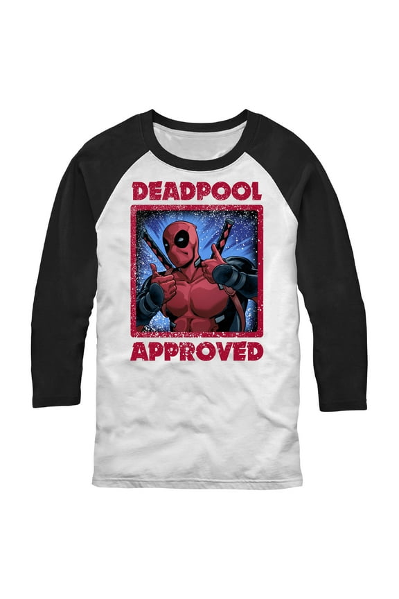 Men's Marvel Deadpool Approved Baseball Graphic T-Shirt