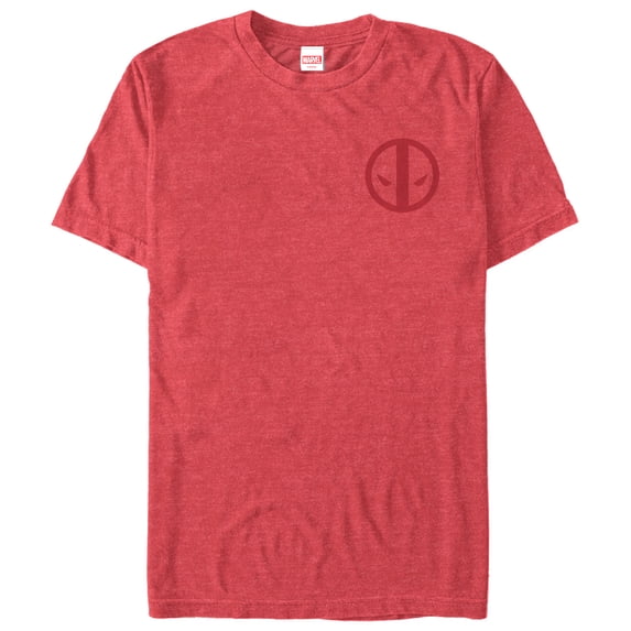 Men's Marvel Deadpool Badge Graphic Tee Red Heather 2X Large