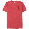 thumbnail image 1 of Men's Marvel Deadpool Badge Graphic Tee Red Heather Medium, 1 of 4