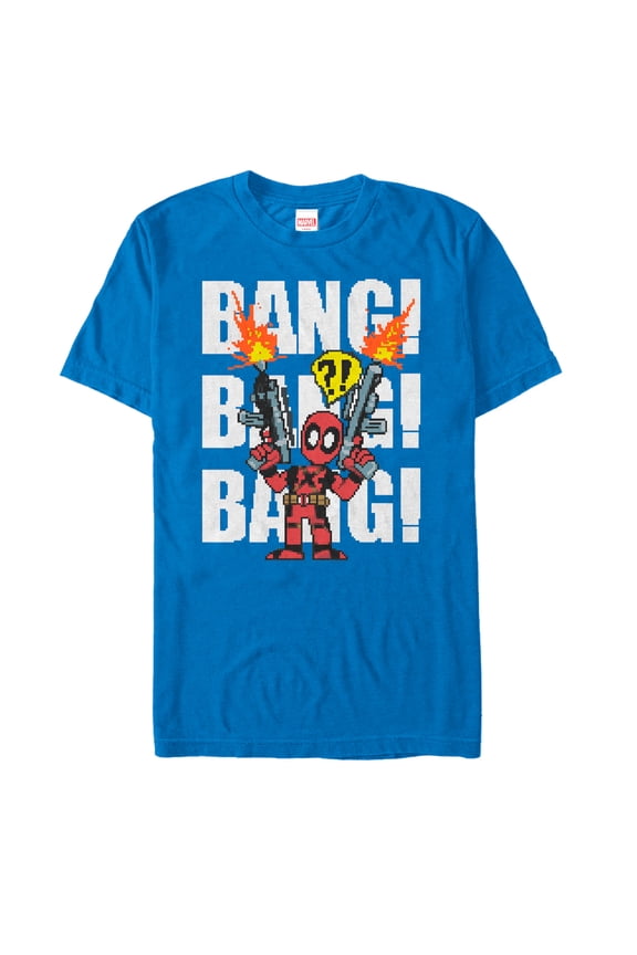 Men's Marvel Deadpool Bang Bang  Graphic Tee Royal Blue Medium