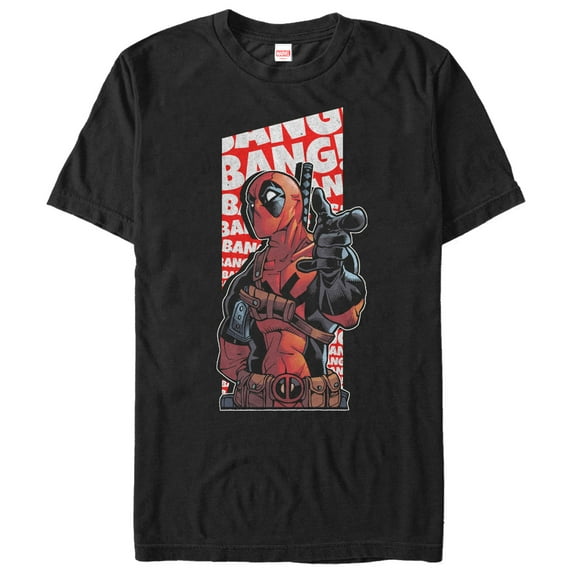 Men's Marvel Deadpool Bang Bang Panel Graphic Tee Black 4X Large