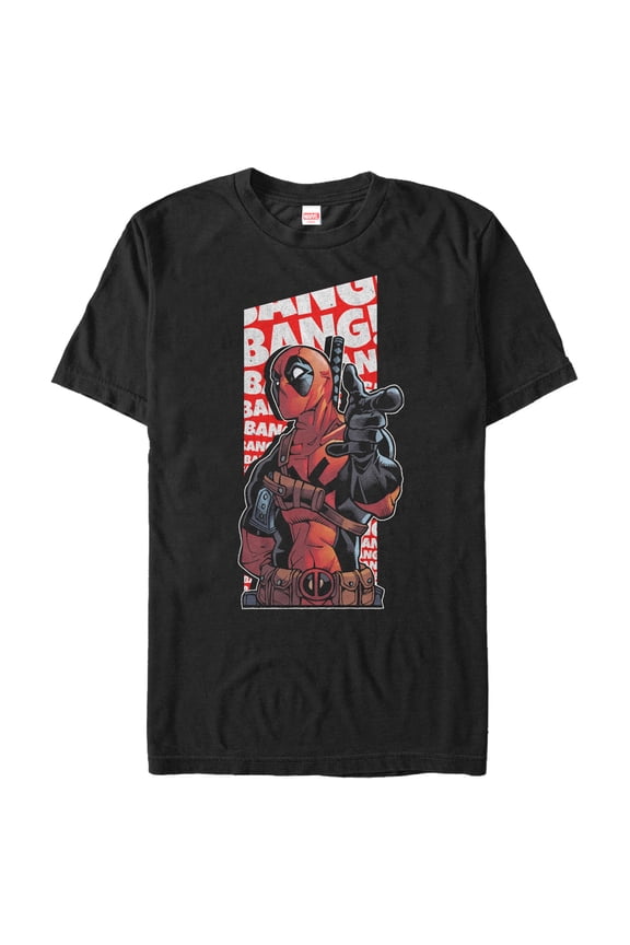 Men's Marvel Deadpool Bang Bang Panel Graphic Tee Black 5X Large