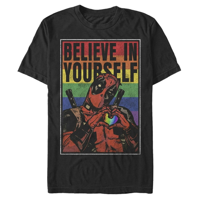 Men's Marvel Deadpool Believe in Yourself Graphic Tee Black 4X