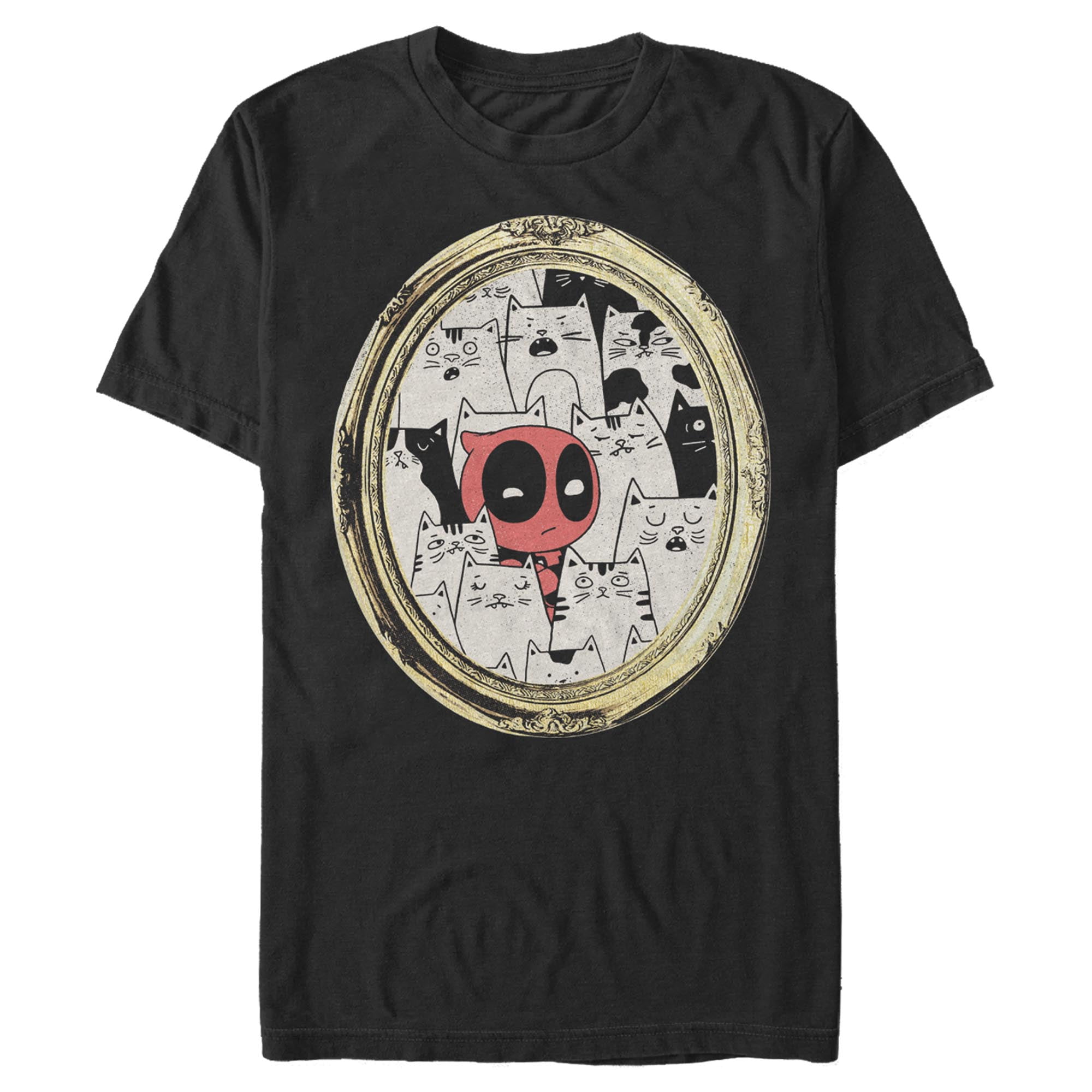 Men's Marvel Deadpool Cats Animated Frame  Graphic T-Shirt