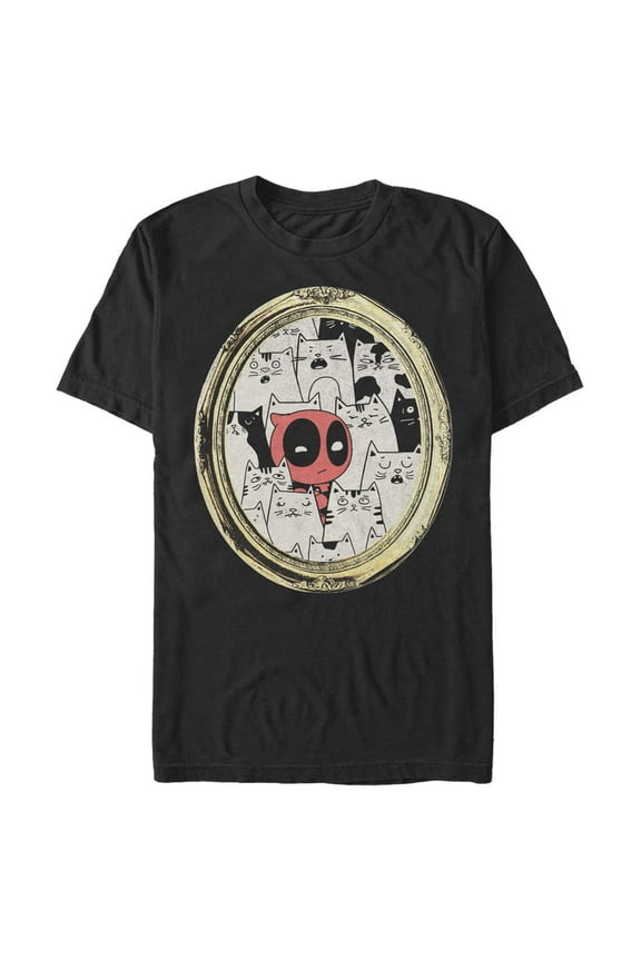 Men's Marvel Deadpool Cats Animated Frame  Graphic T-Shirt