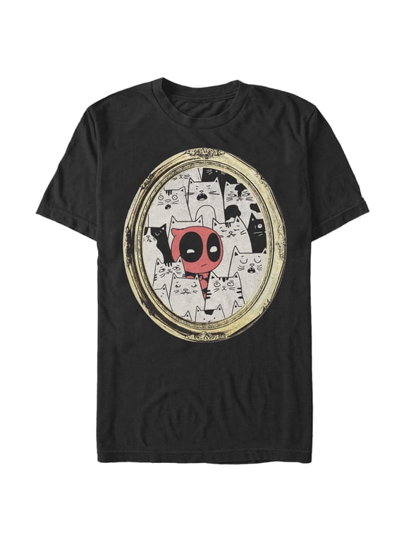 Men's Marvel Deadpool Cats Animated Frame Graphic T-Shirt