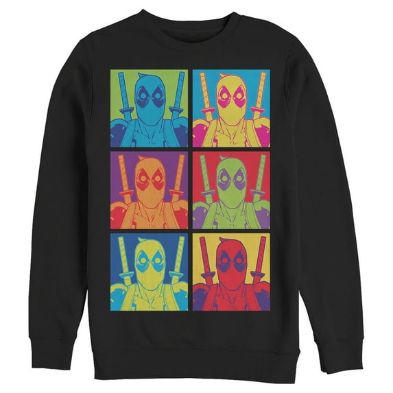 Men's Marvel Deadpool Color Panels Sweatshirt Black 3X Large