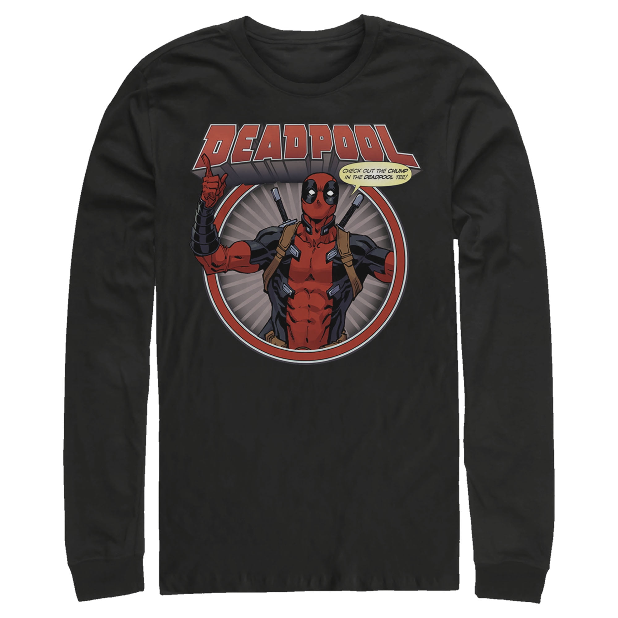 Men's Marvel Deadpool Comic Dialogue Icon Long Sleeve Shirt - Walmart.com