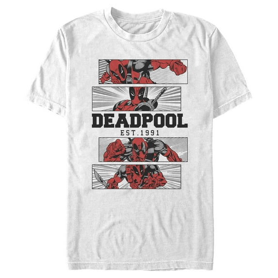 Men's Marvel: Deadpool Comic Panels Graphic T-Shirt