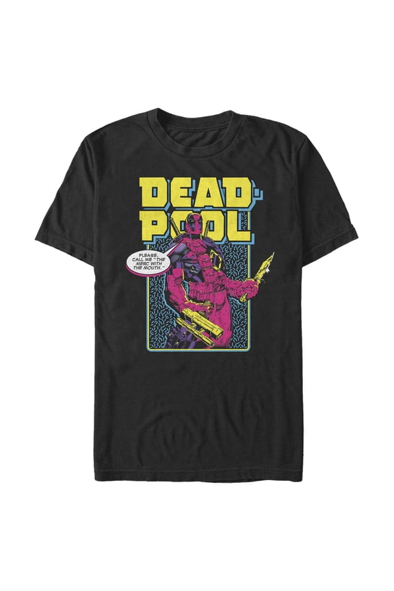 Men's Marvel: Deadpool Comic Shape Pattern  Graphic T-Shirt