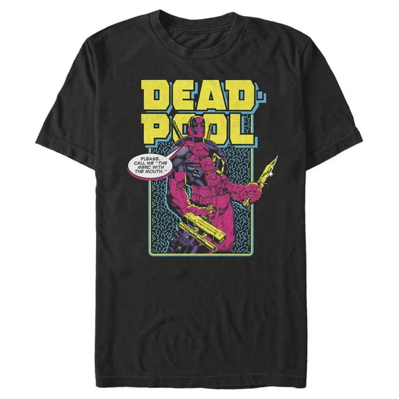 Men's Marvel: Deadpool Comic Shape Pattern Graphic T-Shirt