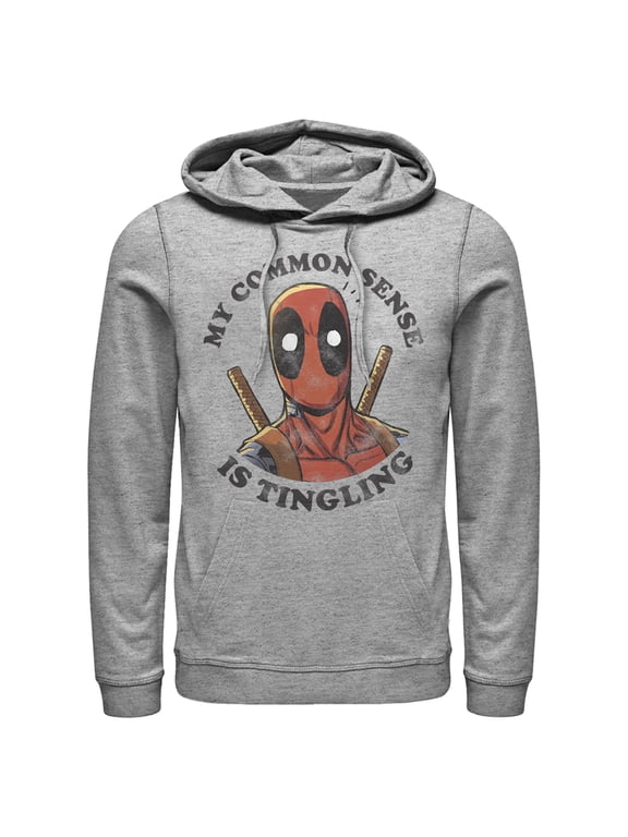 Men's Marvel Deadpool Common Sense Pull Over Hoodie Athletic Heather 2X Large