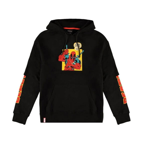 Deadpool Hoodie Crazy Bad Things Logo new Official Mens Black Pullover