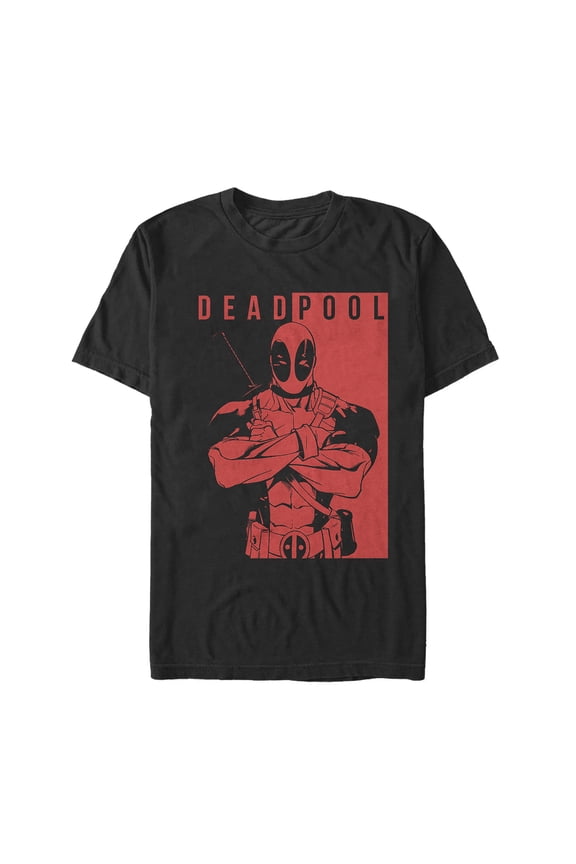Men's Marvel Deadpool Crossed Arms Graphic Tee Black 5X Large