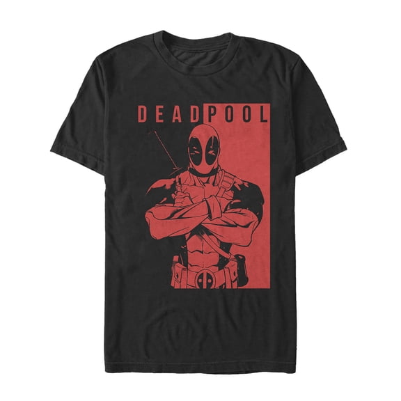 Men's Marvel Deadpool Crossed Arms Graphic Tee Black 5X Large