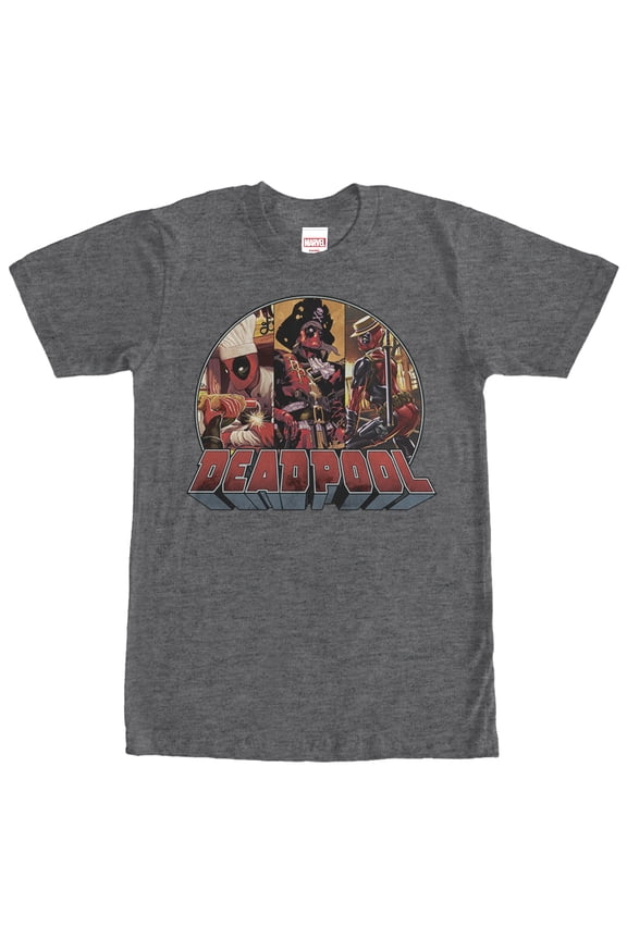 Men's Marvel Deadpool Disguise Graphic Tee Charcoal Heather Medium