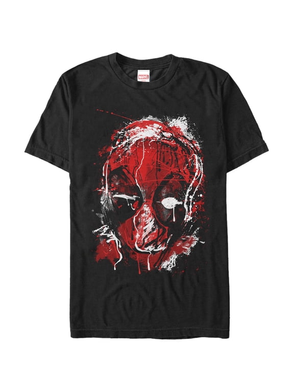 Men's Marvel Deadpool Drip Art Graphic Tee Black X Large