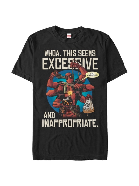 Men's Marvel Deadpool Excessive Behavior Graphic Tee Black Medium