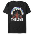 thumbnail image 1 of Men's Marvel Deadpool Feel the Love Rainbow  Graphic Tee Black Small, 1 of 4