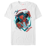 Men's Marvel Deadpool Geometric Pattern Graphic Tee White Small