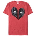 thumbnail image 1 of Men's Marvel Deadpool Heart Mask  Graphic Tee Red Heather X Large, 1 of 4