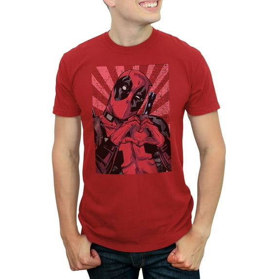 Men's Marvel Deadpool Heart You Graphic Tee Red 2X Large