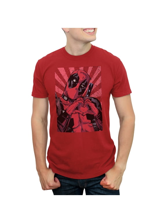 Men's Marvel Deadpool Heart You Graphic Tee Red 3X Large