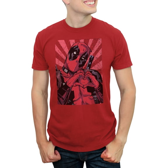 Men's Marvel Deadpool Heart You Graphic Tee Red X Large