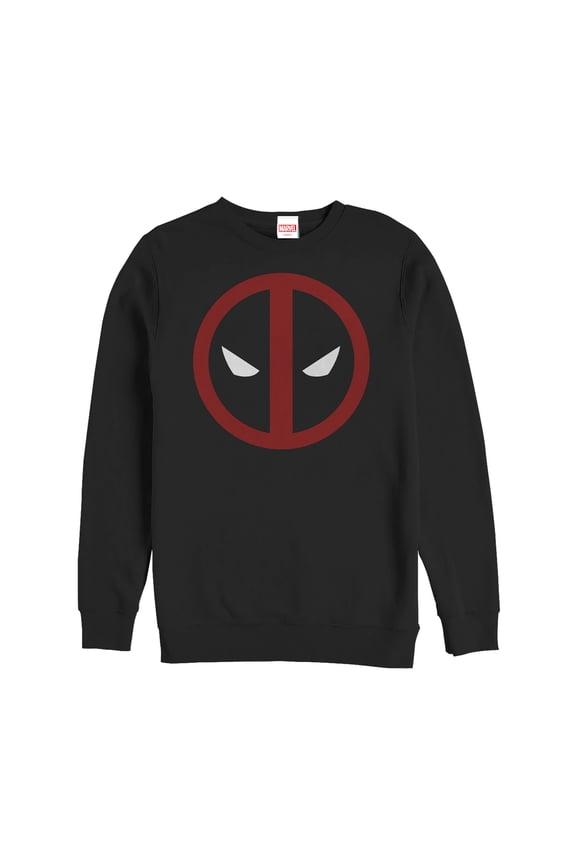 Men's Marvel Deadpool Mask Classic  Sweatshirt Black Large