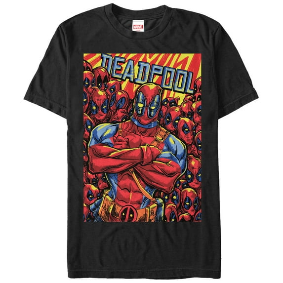 Men's Marvel Deadpool Multiplied Graphic Tee Black 2X Large