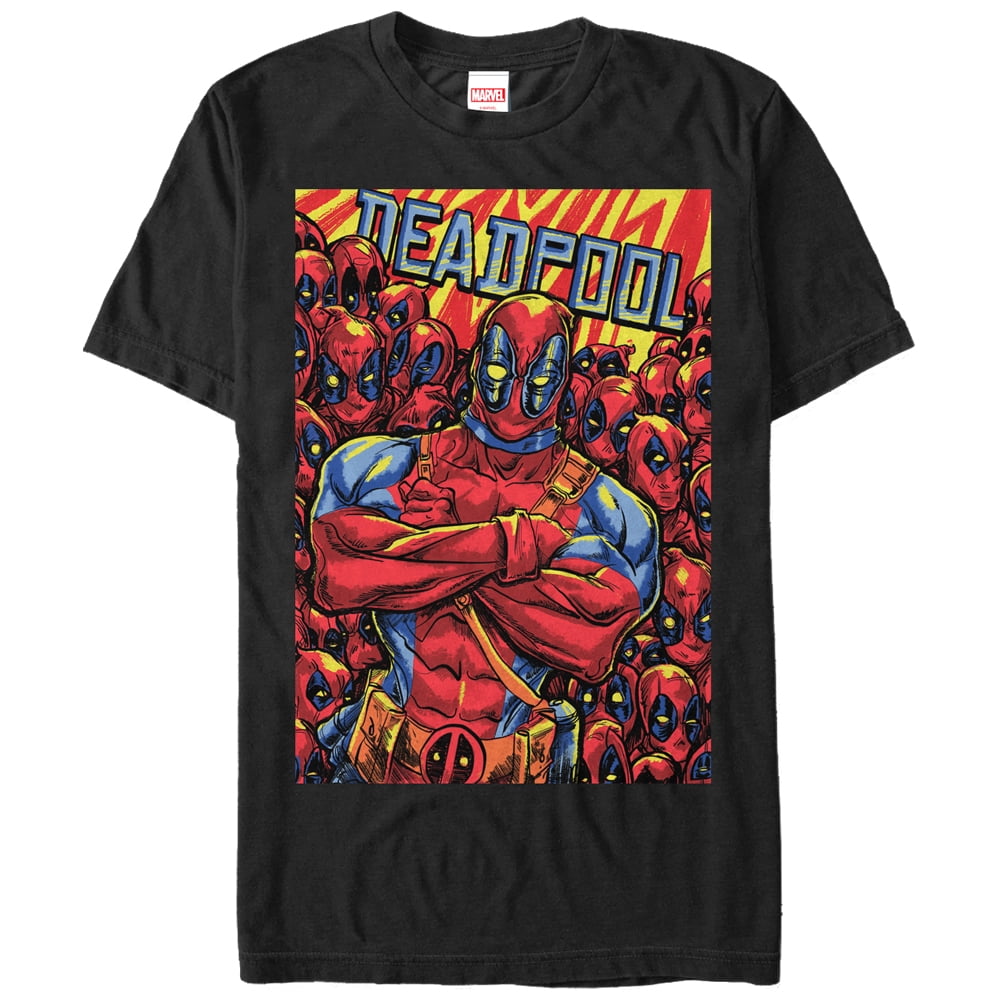 Men's Marvel Deadpool Multiplied Graphic Tee Black Medium - Walmart.com