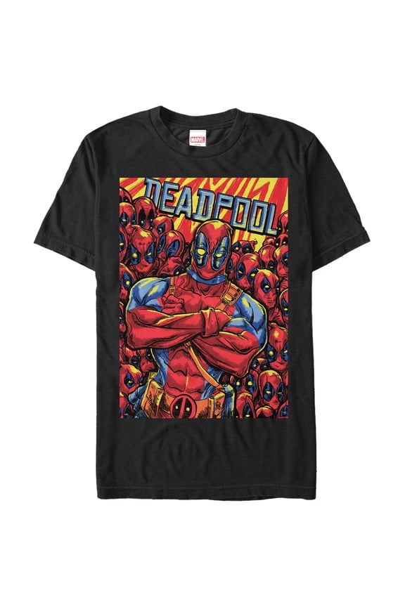 Men's Marvel Deadpool Multiplied  Graphic Tee Black X Large