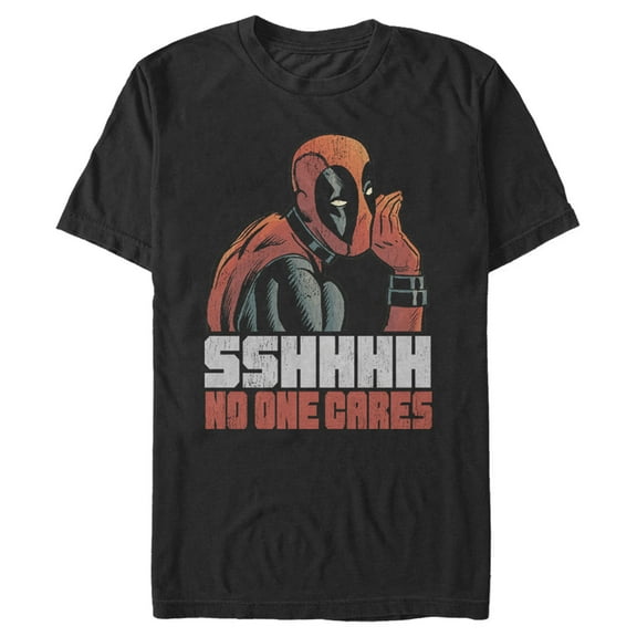 Men's Marvel Deadpool No One Cares Graphic Tee Black 1X Big Tall