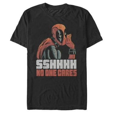 Men's Marvel Deadpool No One Cares  Graphic Tee Black 3X Big Tall