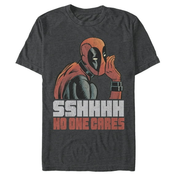 Marvel Men's Deadpool No One Cares Graphic Tee,