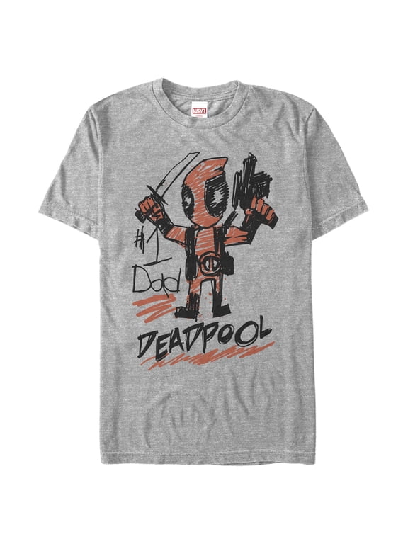 Men's Marvel Deadpool Number One Dad Graphic T-Shirt