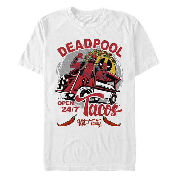 Men's Marvel Deadpool Open 24 7 Tacos Graphic T-Shirt