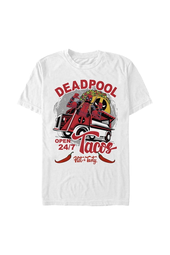 Men's Marvel: Deadpool Open 24/7 Tacos Graphic T-Shirt