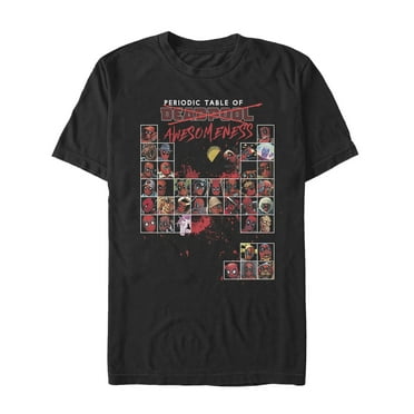 Men's Marvel Deadpool Periodic Table  Graphic Tee Black 2X Large