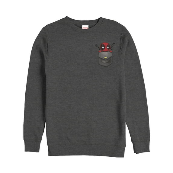 Men's Marvel Deadpool Pocket Sweatshirt Charcoal Heather 3X Large