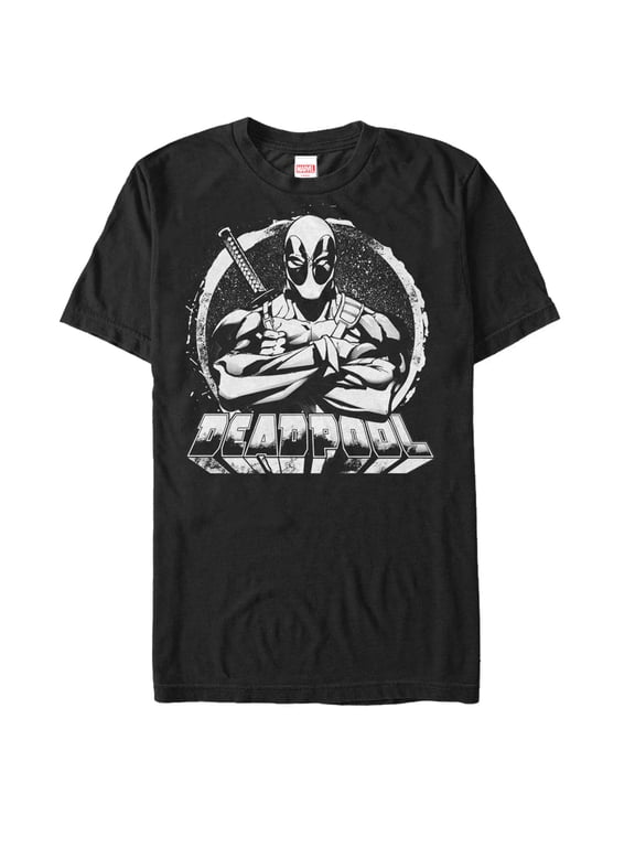 Men's Marvel Deadpool Pose Graphic Tee Black 2X Large