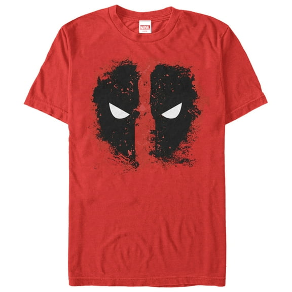 Men's Marvel Deadpool Reverse Mask Splatter  Graphic Tee Red 3X Large