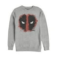 thumbnail image 1 of Men's Marvel Deadpool Reverse Mask Splatter  Sweatshirt Athletic Heather Small, 1 of 3