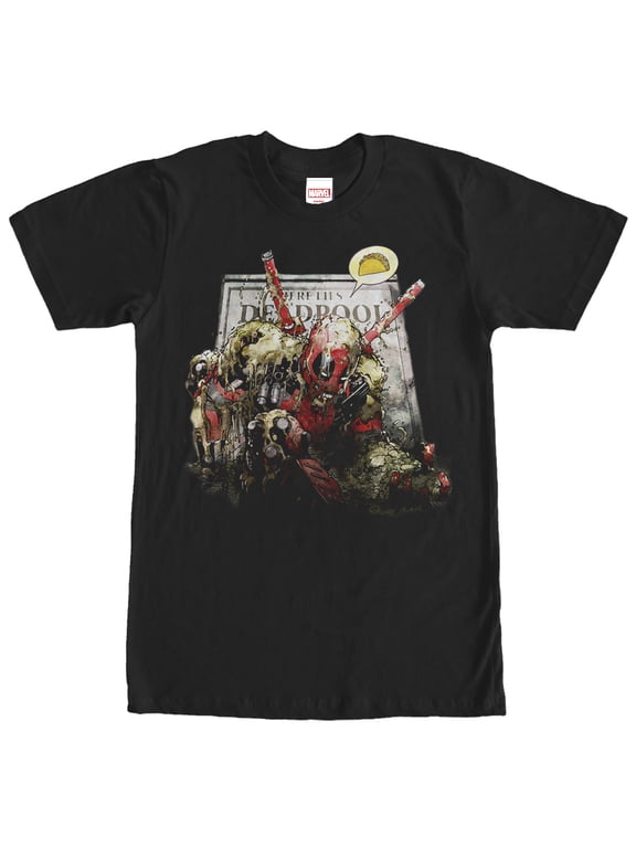 Men's Marvel Deadpool Rise for Tacos Graphic Tee Black X Large