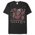 thumbnail image 1 of Men's Marvel Deadpool Santa Hat Ugly Sweater Holiday  Graphic Tee Black X Large, 1 of 4
